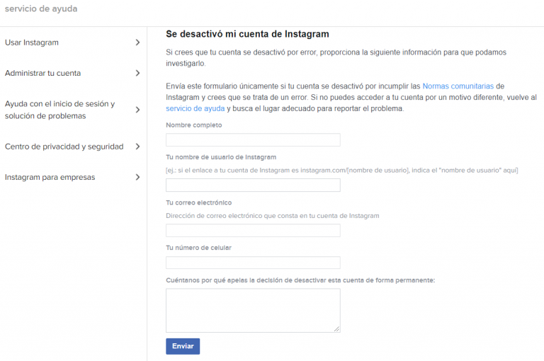 Cómo recuperar cuenta de Instagram - Instadictos