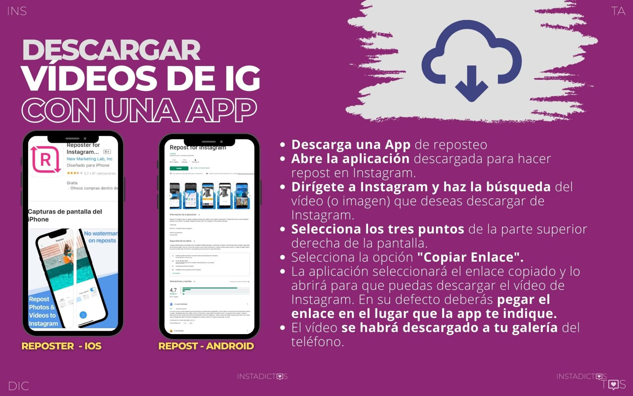 DESCARGAR VIDEOS de Instagram GRATIS (en noticias e historias)
