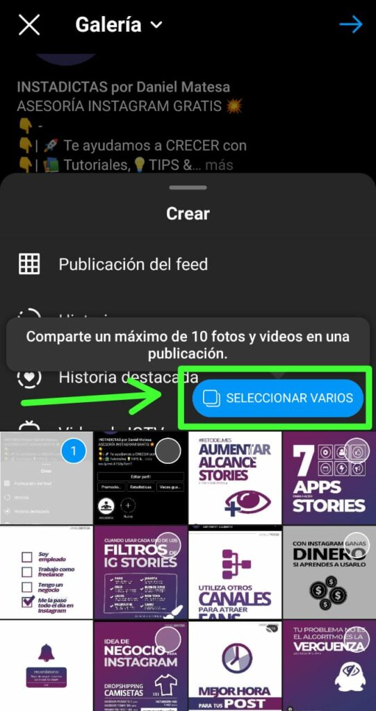 Cómo crear un carrusel para Instagram