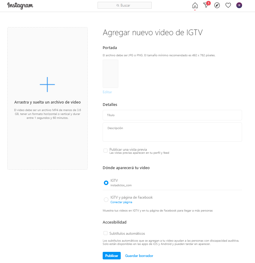 Como funciona IGTV PC