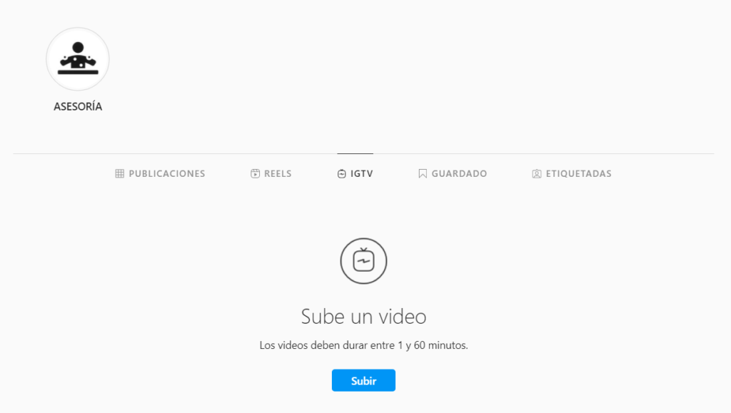 Subir vídeo a IGTV
