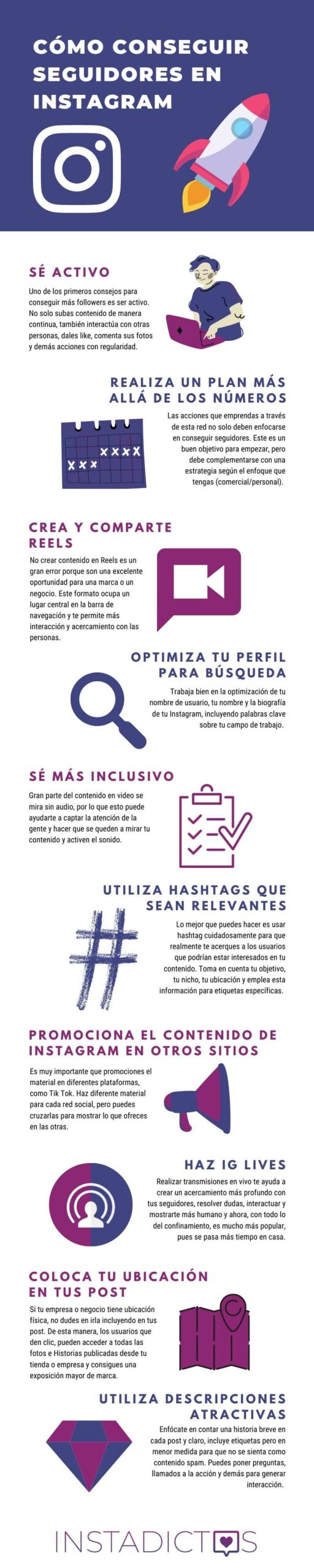 cómo conseguir seguidores en Instagram - infografía