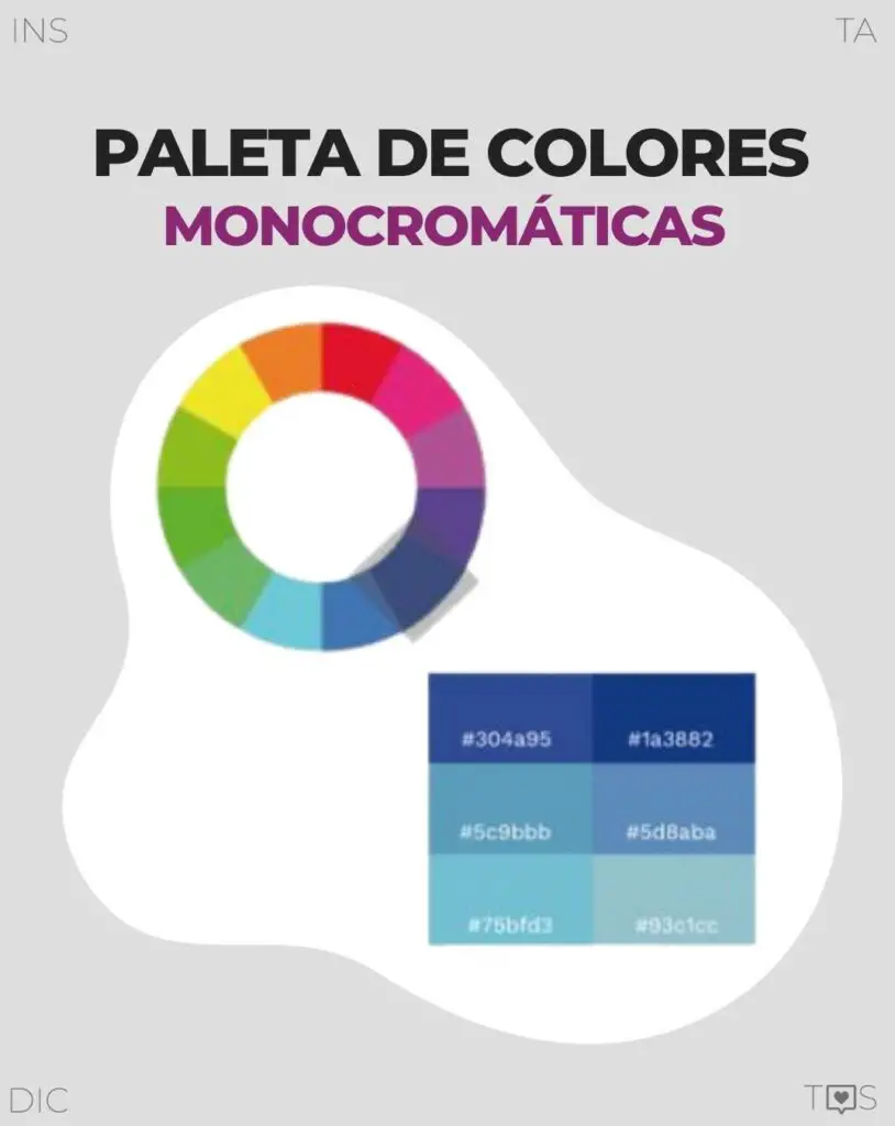 Paleta de colores para Instagram monocromáticas