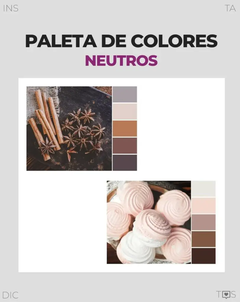 Paleta de colores para Instagram neutros