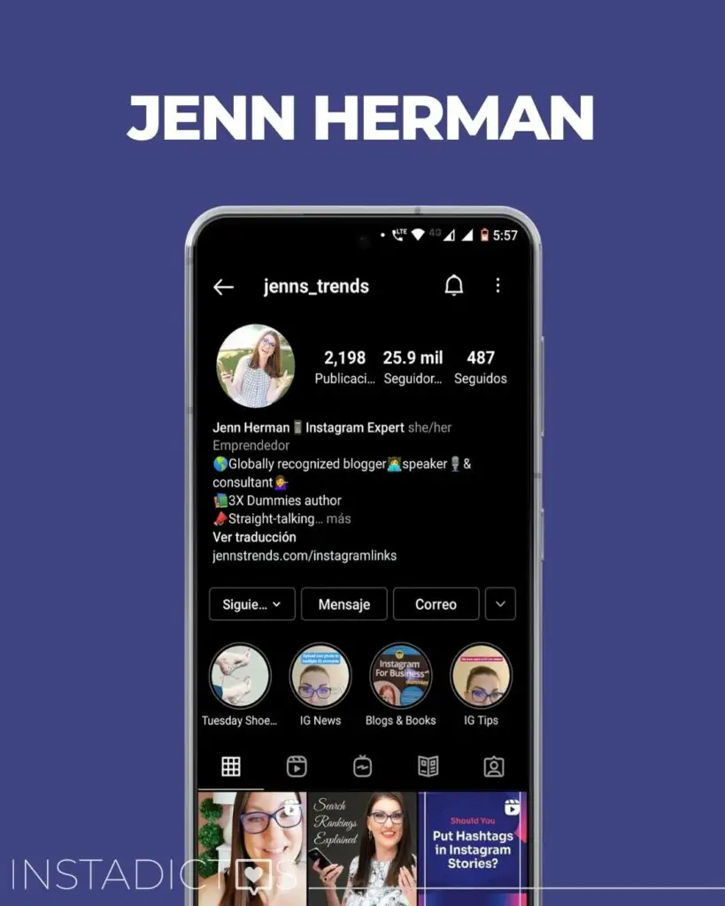 expertos en Instagram Jenn Herman
