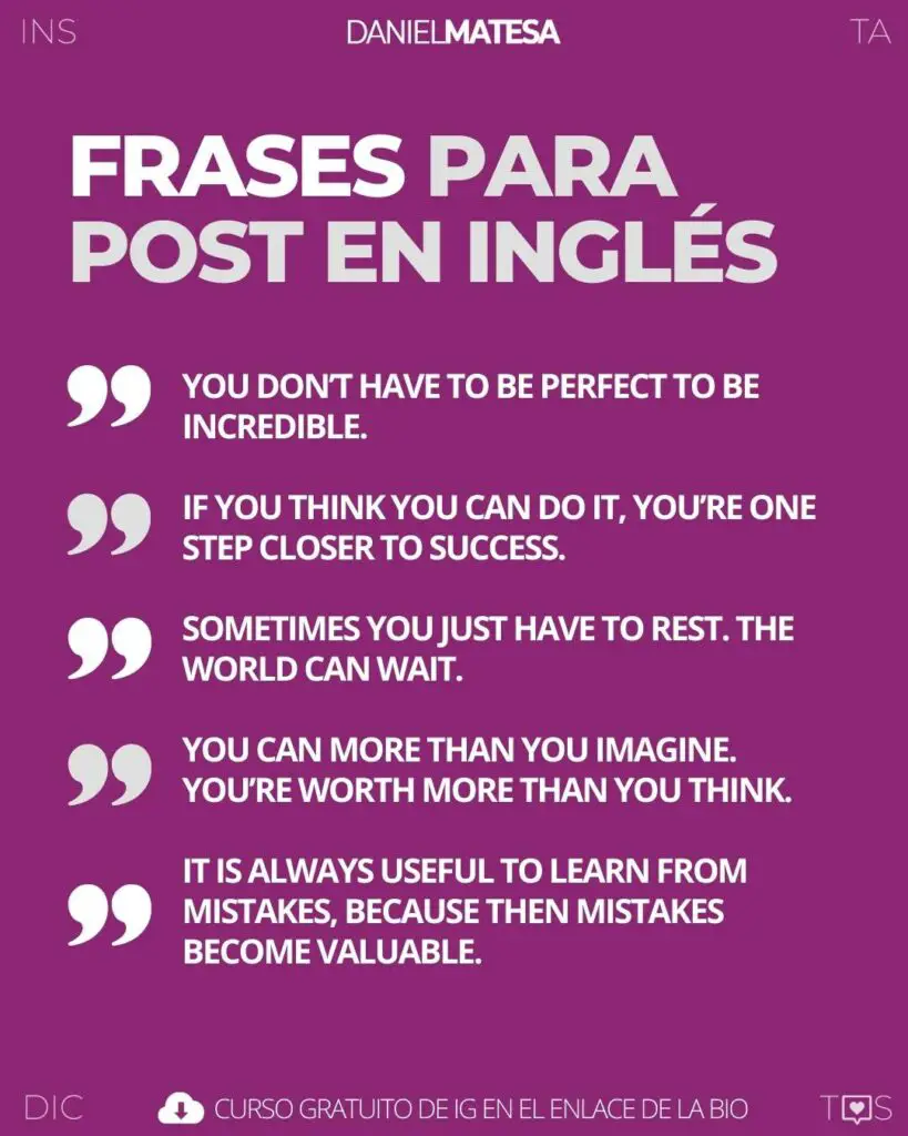 Frases para publicaciones de Instagram en inglés