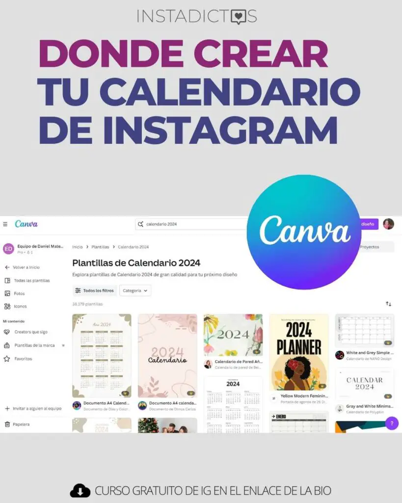Donde crear calendarios de Instagram